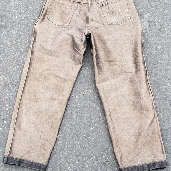 Vintage Karl Kani Jeans Metallic sz 38 Y2K 1990s Reversible Wide Leg Hip Hop Rap - Picture 5 of 5